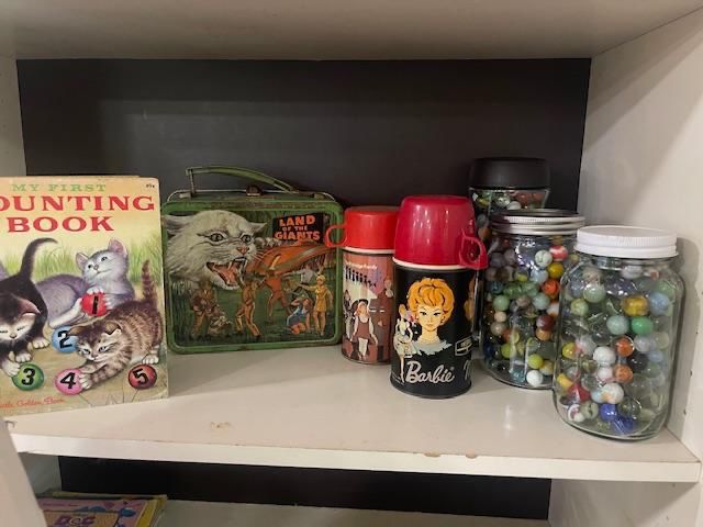 Fun vintage toys, games, marbles, books