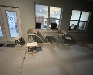 More patio furniture, including barstools