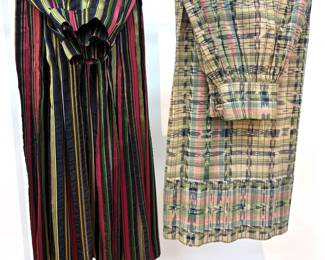 2 Vintage Long Skirts: Striped Silk By The Window Shop In Cambridge & Handmade Plaid Lot #: 113