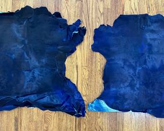 5 Blue Dyed Fur-On Horse Hides From Italy, About 30 Square Feet Lot #: 21