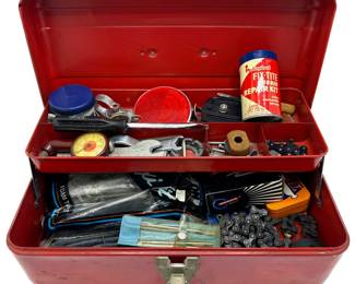 Bicycle Repair Kit In Metal Tool Box Lot #: 118