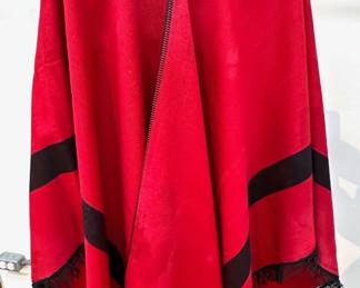 Argentinian Woven Poncho With Fringe Lot #: 23