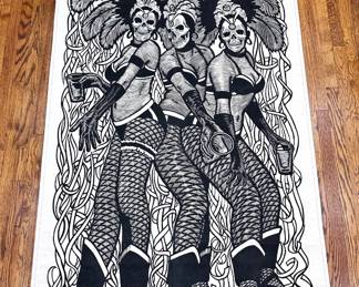 Martin Mazorra (2009 American) Giant Wood Block Print On Canvas, Ready To Hang (4 Feet By 8 Feet) Lot #: 17