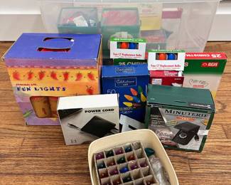  Christmas Lights, Mostly New In Box Including Many Red Peppers With Timer Lot #: 127