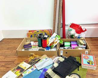 Christmas Wrapping Paper, Bows, Ribbon, Gift Bags, Boxes, Tags & Other Holiday Wrap Lot #: 130