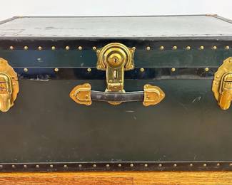 Vintage Steamer Trunk With Brass Details Lot #: 82