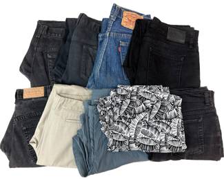  9 Pairs Jeans & Pants By Levi's, Ralph Lauren, Eddie Bauer & More, Sizes Vary Lot #: 114