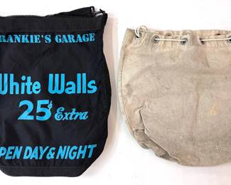  Vintage Heavy Canvas Mail Bag & Graphic Car Wash Bag Lot #: 77