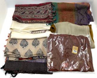 6 Scarves & Throws & 1 Curtain Lot #: 104