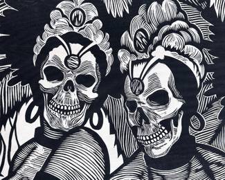 Martin Mazorra (2009 American) Giant Wood Block Print On Canvas, Ready To Hang (4 Feet By 8 Feet) Lot #: 17