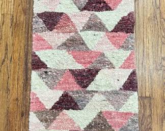 Vintage Wool Hand Woven Runner Rug From Namibia In Southern Africa. (5 Feet By 18 Inches) Lot #: 66