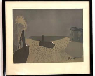 Georges Braque (B1882 France) Lithograph "Marine" From The Fondation Maeght Museum, France Lot #: 4