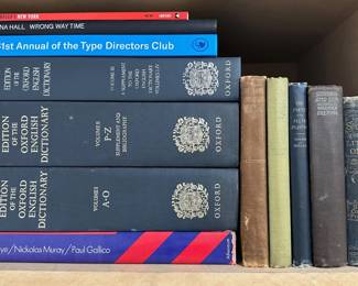Over 12 Assorted Books Including Antique Books, Oxford Dictionary & Art Hirshfeld Art Book Lot #: 105