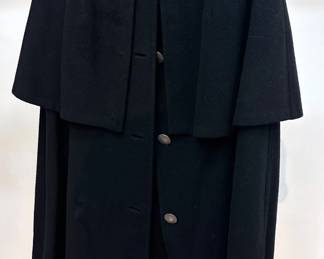 Large Vintage Austrian Wool Cape With Velvet Collar Lot #: 24
