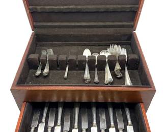 Vintage Sterling Silver Gorham Cutlery In Gorham Box - 62 Pieces (Total Weight 75 Ounces) Lot #: 7