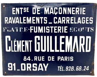 Vintage Enameled Metal French Street Sign Lot #: 50