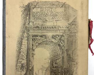 Giovanni Battista Piranesi (B1720 Italy) Book Of 24 Original Etchings Of Roman Monuments & Architecture Lot #: 26