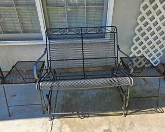 Outdoor glider and side tables