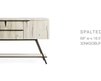 F1 - $1,250. Arhaus, Nika Spalted Oak Buffet. Measures 68" x 18.5" x 36" tall. Excellent condition.