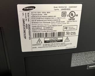 F16 - $40. Samsung UN40EH5000F. 2012 Manufacture. 40-inch class 1080p LED-LCD HDTV. NOT a smart TV.