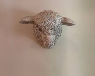 F40 - $50. Terra Cotta Lambs Head Bust. Measures 15" wide x 10" deep x 10" tall.