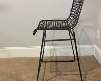 (F28A - Stools F28B - Table.) F28A - $225 PAIR Crate & Barrel - Tig Metal Counter Stools. Measures 19.5" x 19.25" deep x 34.25" tall. F28B - $275. Pottery Barn Adjustable Table is 29.75" x 35" tall. Adjustable Height.