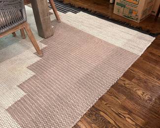 F37 - $450. Large Colca Wool Rug from West Elm. Overall very good condition - does have a few cut threads, spots of wear, in a couple places, see photos!