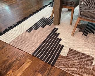 F37 - $450. Large Colca Wool Rug from West Elm. Overall very good condition - does have a few cut threads, spots of wear, in a couple places, see photos!