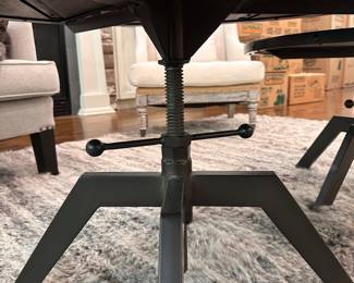 F6 - $175 Each. Pottery Barn "Blaine" Bunching Tables / Adjustable Coffee Tables. Measures 31.5" wide x 16 - 28" tall.