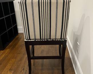 F30 - $40. Single Striped Chair. Measures 22.5" x 20" x 26" floor to seat. 38" floor to top of back.