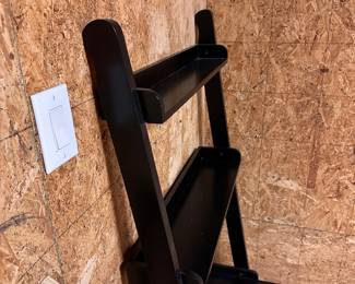 F60 - $65. Leaning Desk (I think it's Crate & Barrel Sloane). Measures 30" wide x 22.5" out from wall x 72" tall.