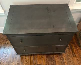 F21 - $450. Restoration Hardware - Annecy Metal Wrapped 2 Drawer Wide File Cabinet. (Retail was $1,237). Measures 35.75" x 22.5" x 30.25" tall. Zinc Finish.