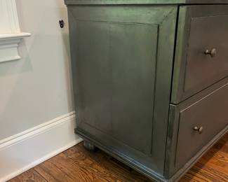 F21 - $450. Restoration Hardware - Annecy Metal Wrapped 2 Drawer Wide File Cabinet. (Retail was $1,237). Measures 35.75" x 22.5" x 30.25" tall. Zinc Finish.
