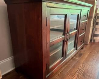F12 - $350. Crate & Barrel Kavari Media / TV Console. Measures 57.25" x 21.25" x 36" tall.