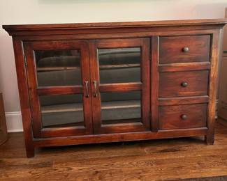 F12 - $350. Crate & Barrel Kavari Media / TV Console. Measures 57.25" x 21.25" x 36" tall.