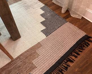 F37 - $450. Large Colca Wool Rug from West Elm. Overall very good condition - does have a few cut threads, spots of wear, in a couple places, see photos!