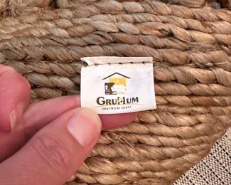 F7 - $65. Round Jute Rug. Gruhum Brand. Size listed as 6' online (actually 74" round). Very gently used! Very good condition!