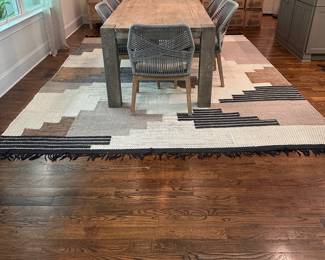 F37 - $450. Large Colca Wool Rug from West Elm. Overall very good condition - does have a few cut threads, spots of wear, in a couple places, see photos!