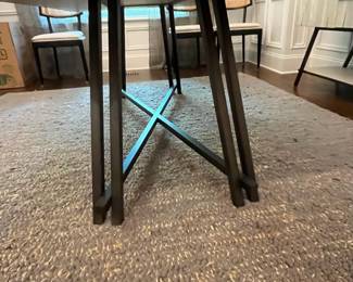F2 - $1,500. Arhaus, Nika Spalted Oak 94" Rectangular Dining Table. Measures 94" x 43.25" x 29.5" tall.