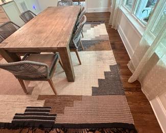 F37 - $450. Large Colca Wool Rug from West Elm. Overall very good condition - does have a few cut threads, spots of wear, in a couple places, see photos!