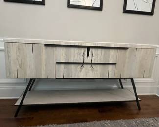 F1 - $1,250. Arhaus, Nika Spalted Oak Buffet. Measures 68" x 18.5" x 36" tall. Excellent condition.