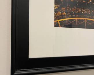 F65 - $10. Framed Eiffel Tower Print. Measures 19.25" x 23.25" tall.