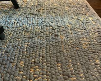 F4 - $150. Blue Area Rug under Dining Table. Measures 8' x 10'. Has a few minor pulls - overall very good condition.