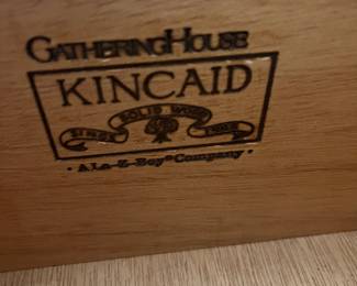 F19 - $50. Kincaid Furniture Nightstand. Measures 26" x 16" x 23.5" tall.