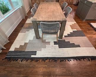F37 - $450. Large Colca Wool Rug from West Elm. Overall very good condition - does have a few cut threads, spots of wear, in a couple places, see photos!