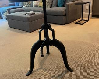 (F28A - Stools F28B - Table.) F28A - $225 PAIR Crate & Barrel - Tig Metal Counter Stools. Measures 19.5" x 19.25" deep x 34.25" tall. F28B - $275. Pottery Barn Adjustable Table is 29.75" x 35" tall. Adjustable Height.