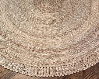 F7 - $65. Round Jute Rug. Gruhum Brand. Size listed as 6' online (actually 74" round). Very gently used! Very good condition!