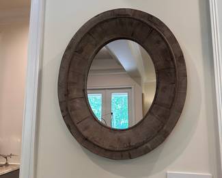 F33 - $60. Oval Mirror. Measures 28" x 32". Relatively lightweight - frame isn't very heavy.