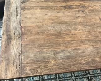 F23 - $550. Restoration Hardware Flat Iron Desk or Dining Table. Measures 59.75" x 34" x 30.25" tall.
