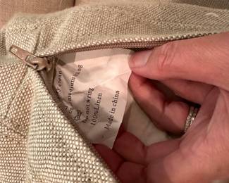 F5 - $2600. Restoration Hardware Belgian Slope Arm, 2 cushion Sofa. . Down filled cushions. Linen slipcover. Measures 9' long x 42" deep x 31" tall.